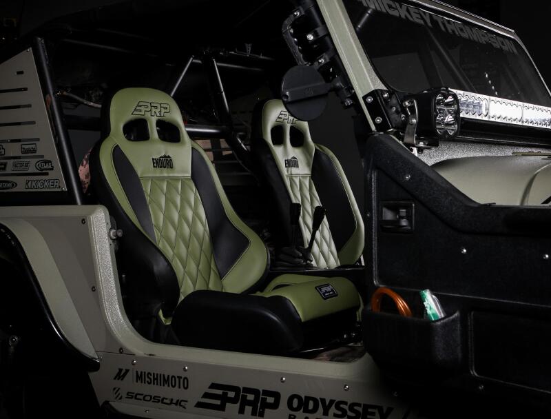 PRP EnduroCrawl Reclining Suspension Seat - Black/Orange Vinyl - Passenger