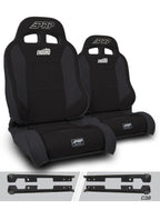 PRP EnduroTrek Reclining Suspension Seats Kit for Jeep Wrangler JK/JKU (Pair) - Black