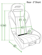 PRP GT/S.E. Rear Suspension Seat- All Black