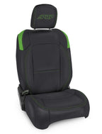 PRP Jeep Wrangler JL Front Seat Covers - 2 door- with Pocket Back (Pair) - Black/Green