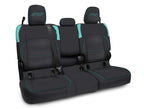 PRP Jeep Wrangler JT Rear Bench Covers - with Armrest - Black/Teal