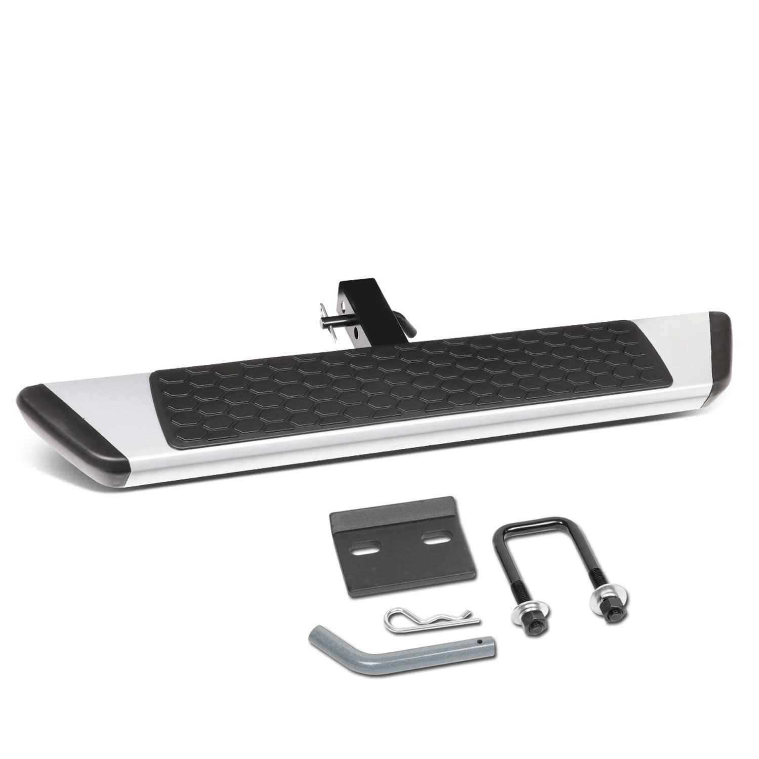 6 Inch Aluminum Hitch Step - Silver