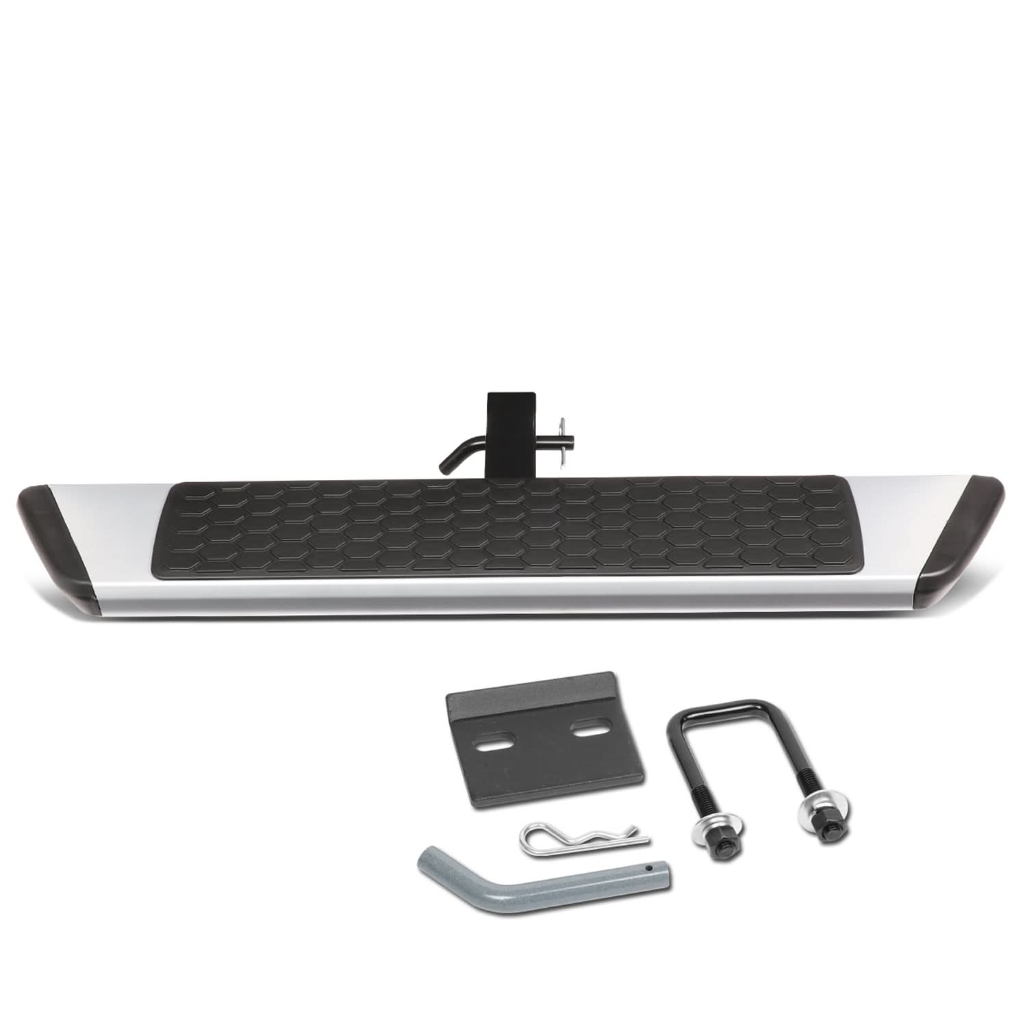 6 Inch Aluminum Hitch Step - Silver