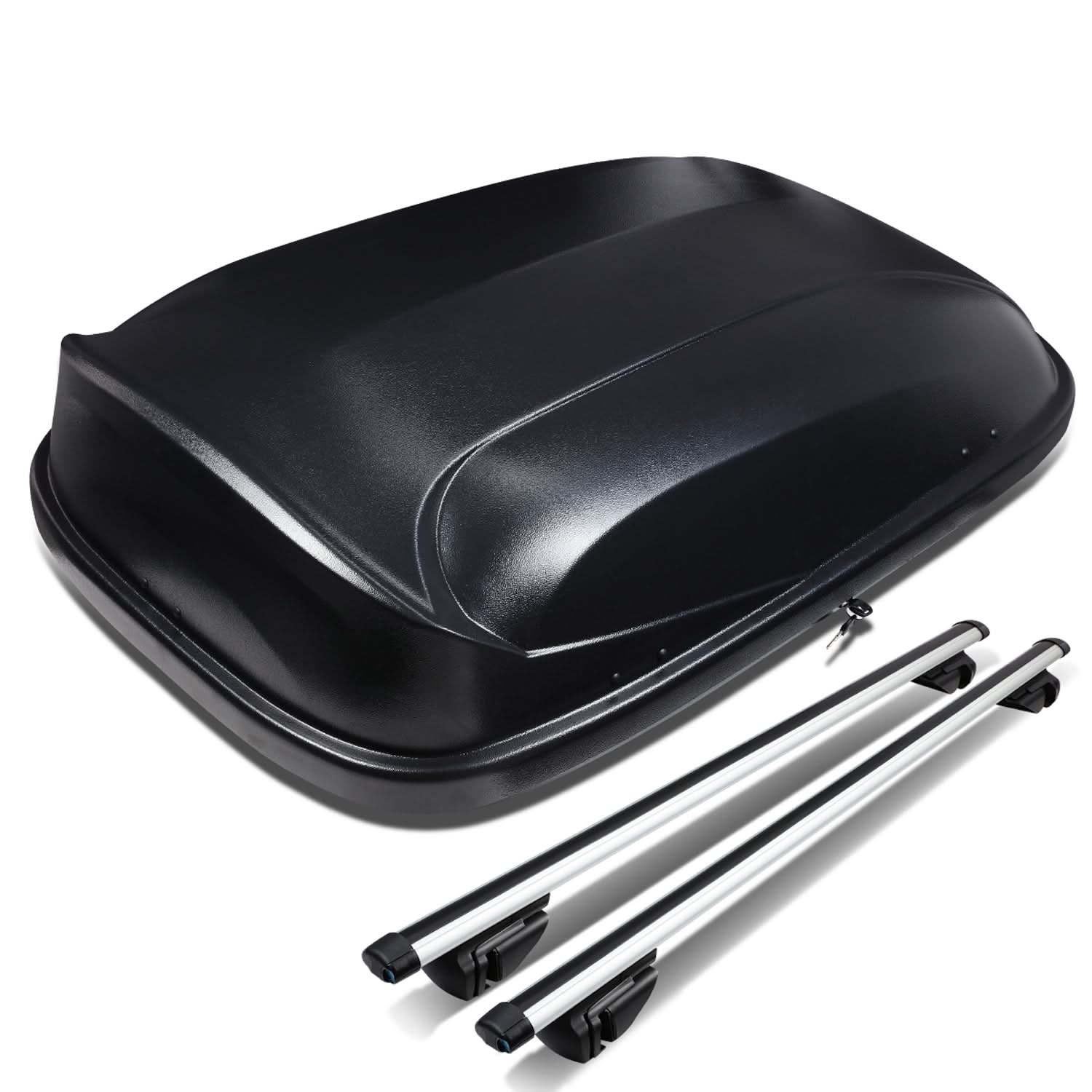 Universal Roof Rack Cross Bars + Cargo Box Set - 120CM Black