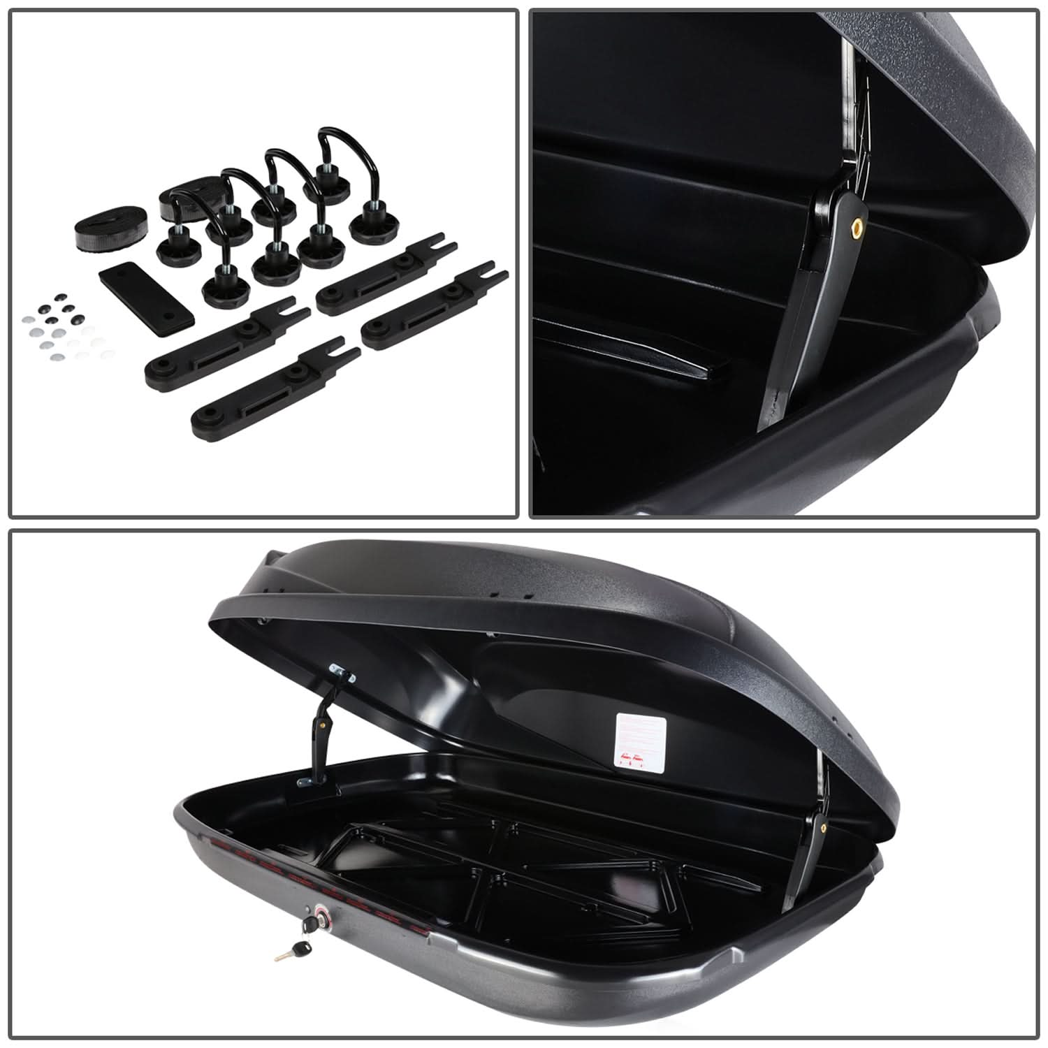 Universal Roof Rack Cross Bars + Cargo Box Set - 120CM Black
