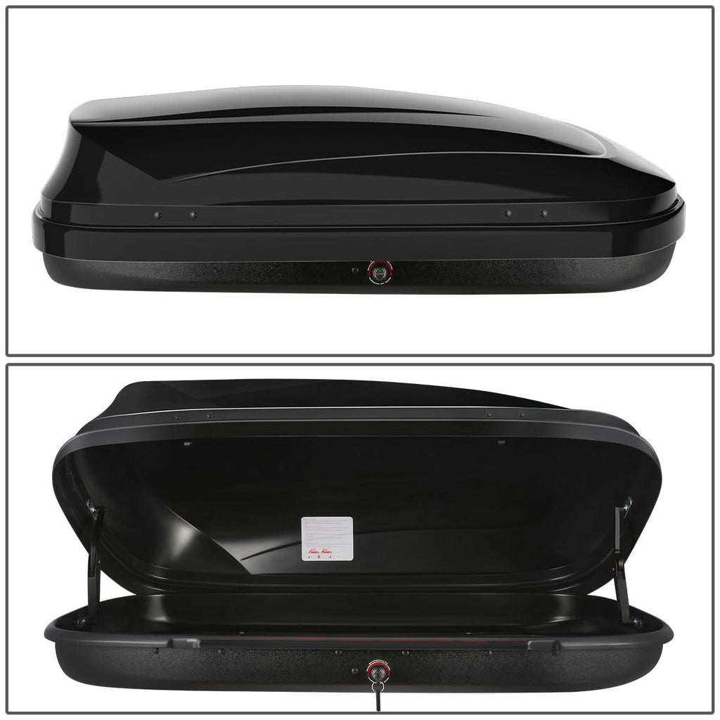 Universal Roof Rack Cargo Box 330L 133cm - Glossy Black