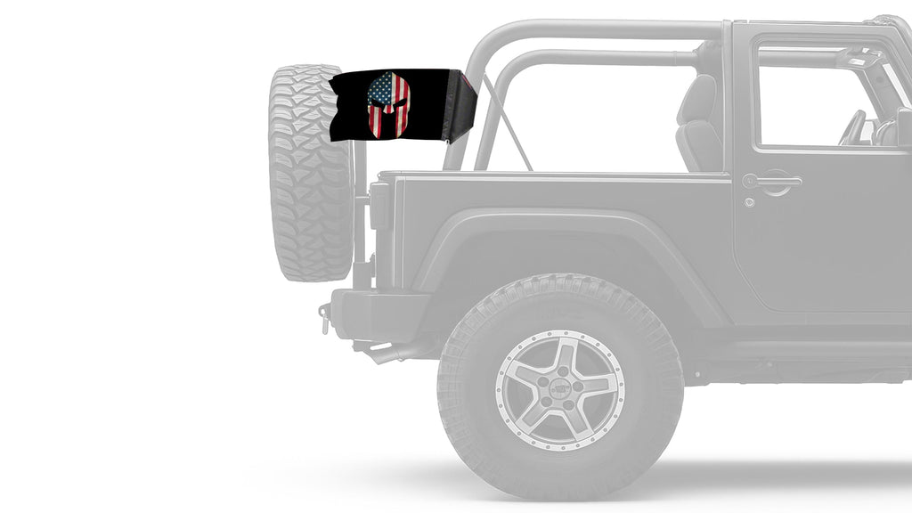 Spartan USA 12"x18" Forever Wave Flag for Jeep Wrangler JK 2-Door 2007-2018