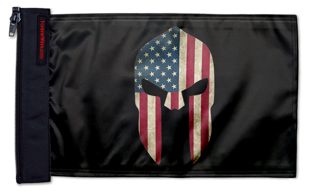 Spartan USA 12"x18" Forever Wave Flag for Golf Carts