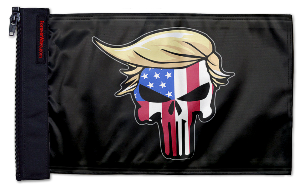 Trump Punisher 12"x18" Forever Wave Flag for Golf Carts