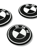 BMW Roundel Emblem Covers - Full Carbon Fiber Black and White Style