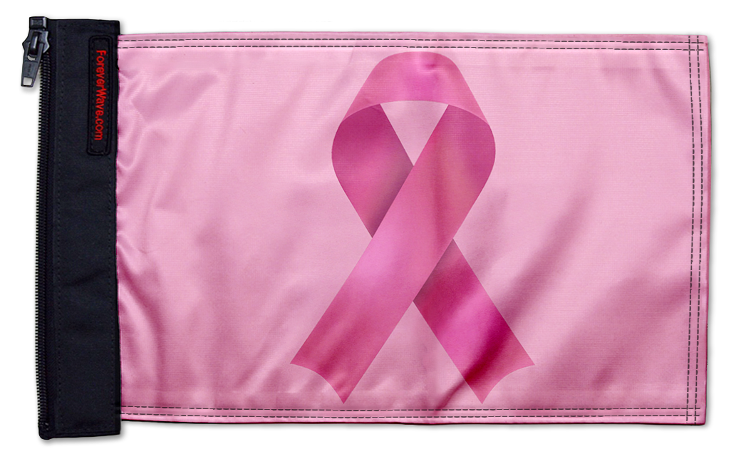 Pink Ribbon 12"x18" Forever Wave Flag for Jeep Wrangler TJ 1996-2006