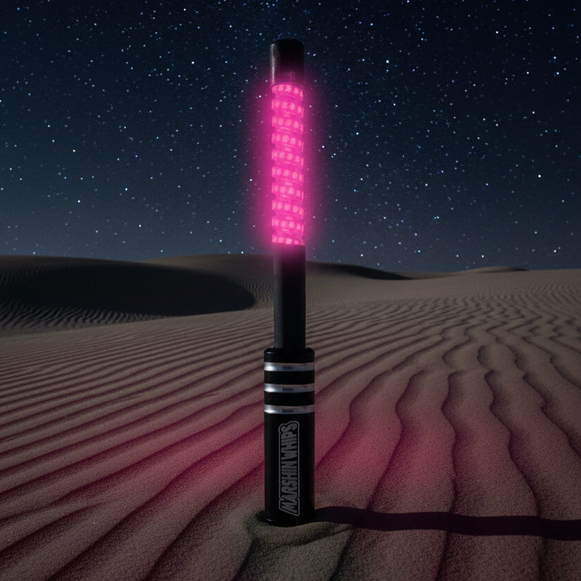 Mini Moe Red Edition LED Whips | Compact High-Output Safety Whips | Pair