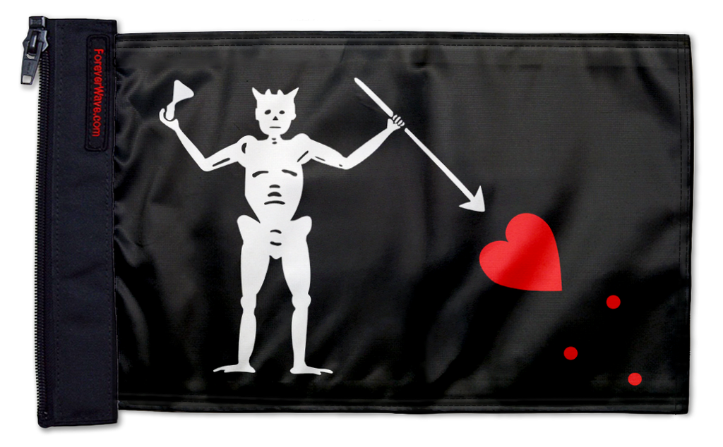 Blackbeard 12"x18" Forever Wave Flag for Boats