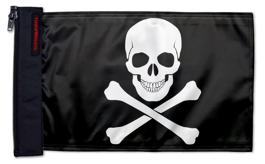 Jolly Roger 12"x18" Forever Wave Flag for Jeep Wrangler TJ 1996-2006