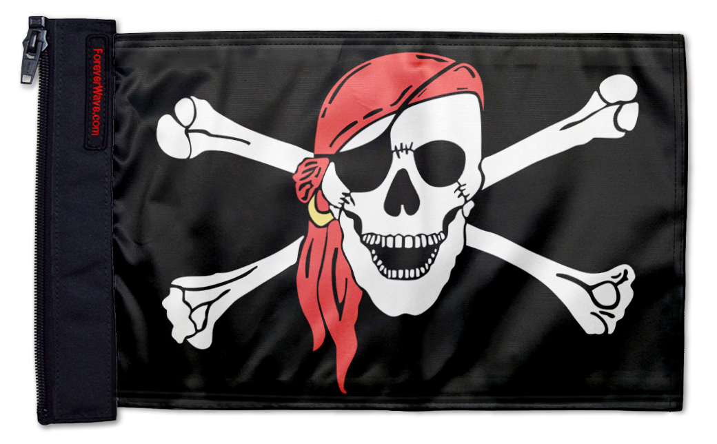 One Eyed Jack 12"x18" Forever Wave Flag for Jeep Wrangler TJ 1996-2006