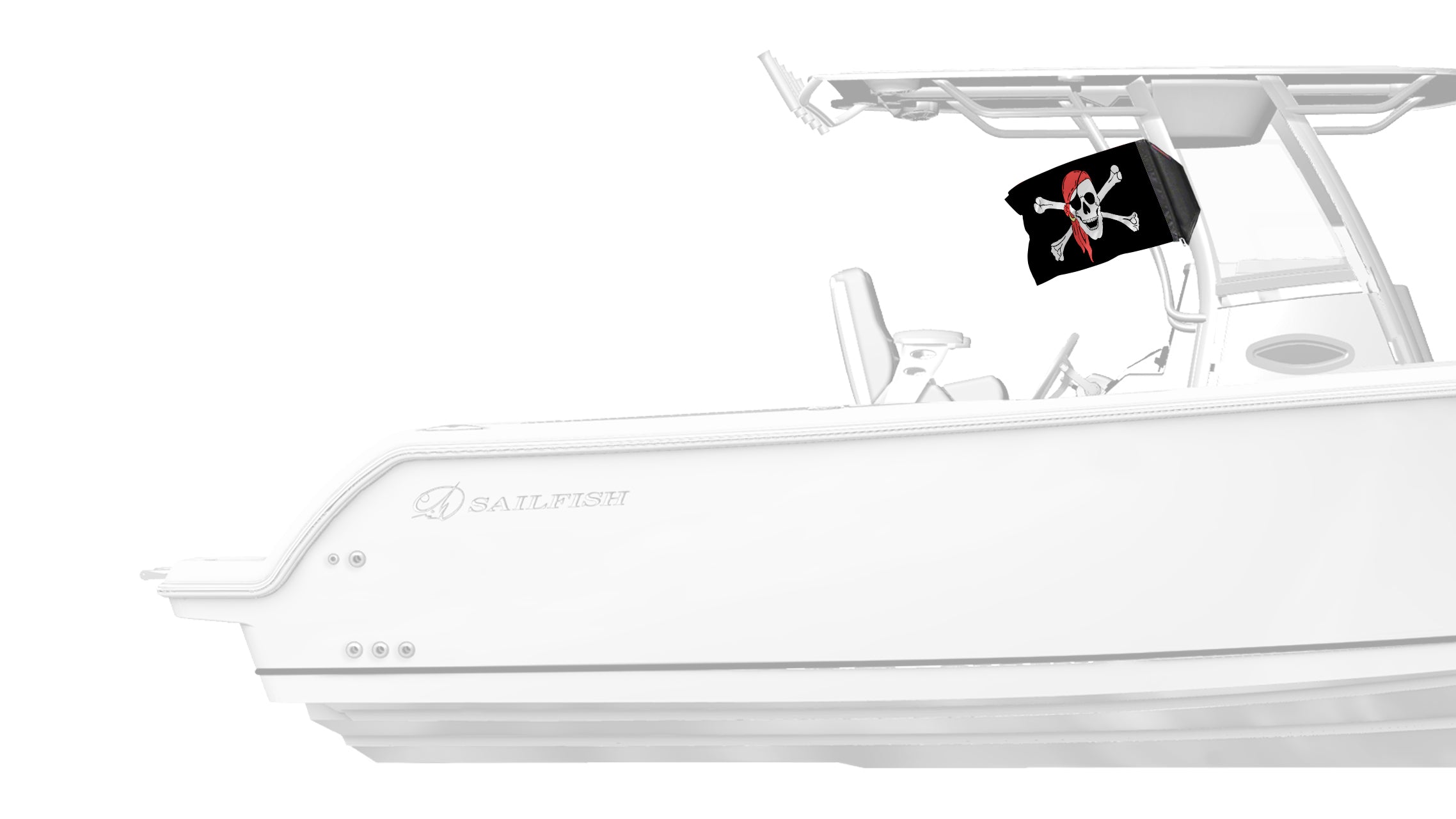 One Eyed Jack 12"x18" Forever Wave Flag for Boats