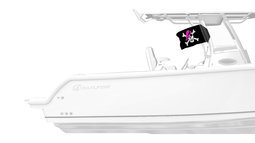 Pink Pirate 12"x18" Forever Wave Flag