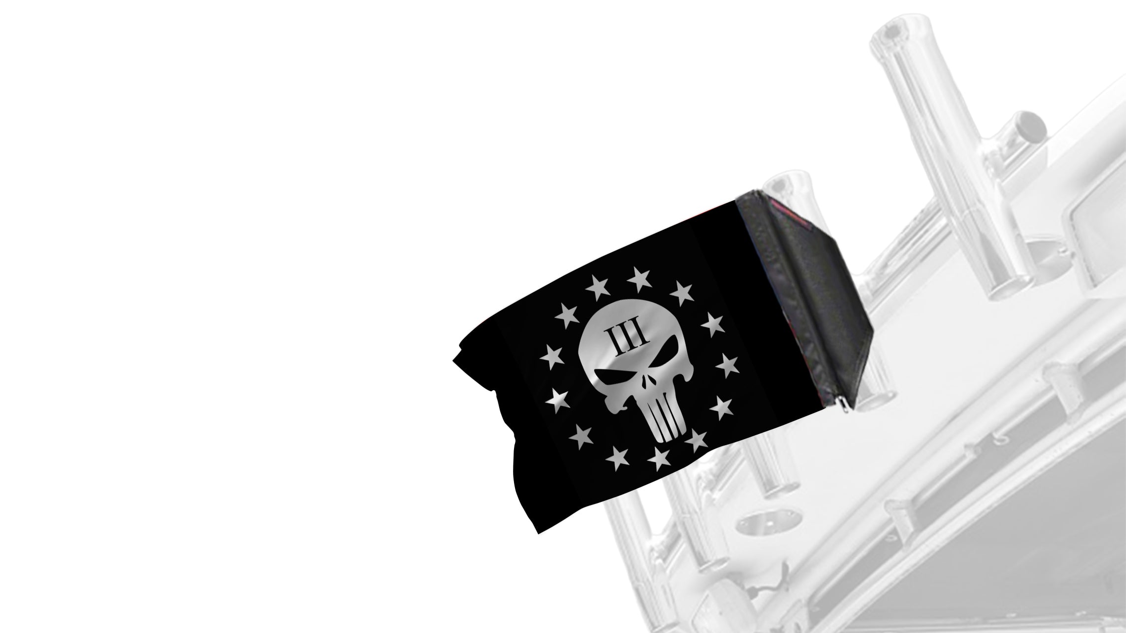Punisher Three Percenter 12"x18" Forever Wave Flag for Boats