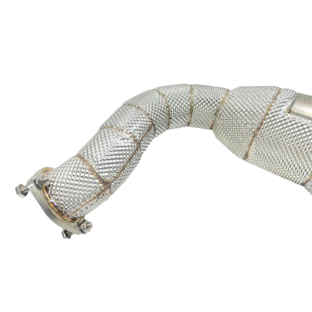 High Flow Catted 304 Stainless Exhaust Downpipe for Audi Q8 3.0T - Bull Boost Performance