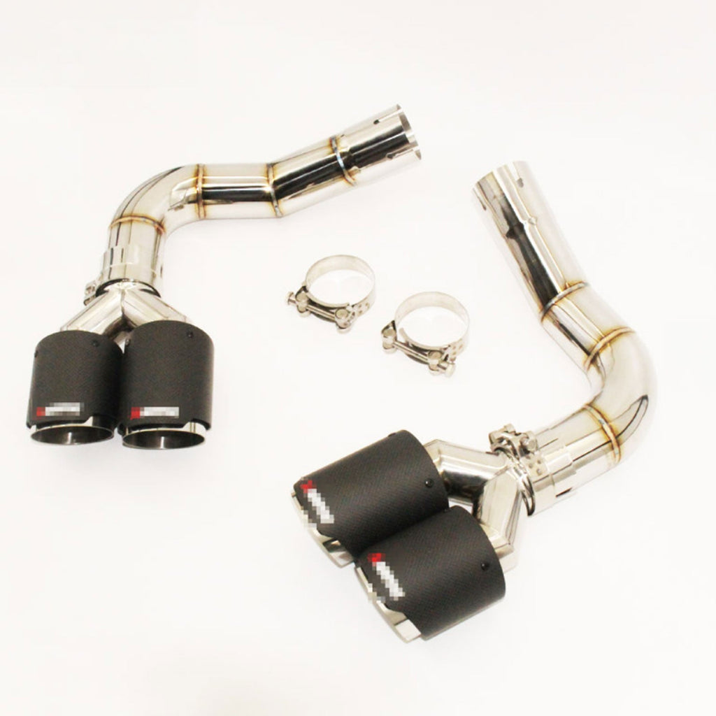 T304 Stainless Exhaust Muffler with Carbon Fiber Tips for Audi Q8 4M 2.0T 3.0T - Bull Boost Performance