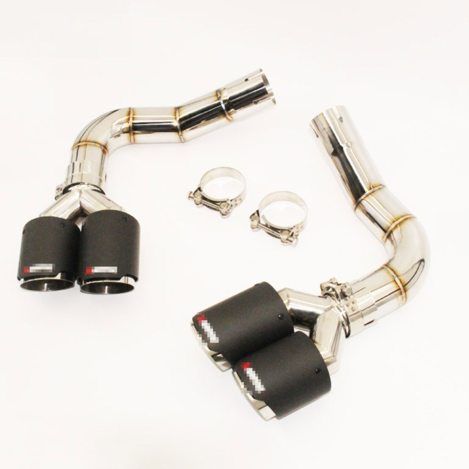 T304 Stainless Exhaust Muffler with Carbon Fiber Tips for Audi Q8 4M 2.0T 3.0T - Bull Boost Performance