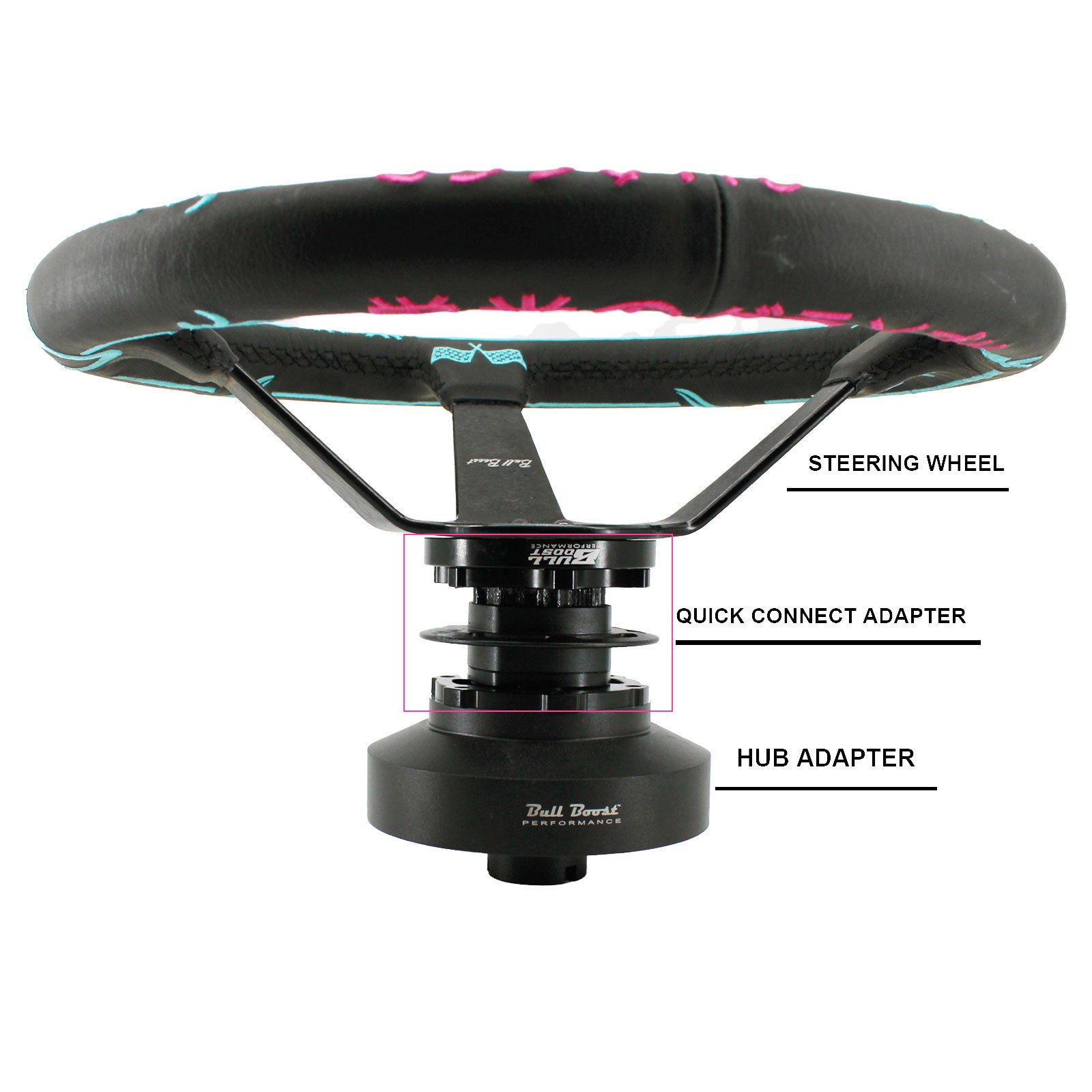 Universal Steering Wheel Quick Connect Release Hub Adapter 6 Bolt | 120 Entries - Bull Boost Performance