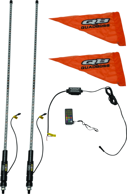 QuadBoss 4Ft Clear Dual Whip Bluetooth