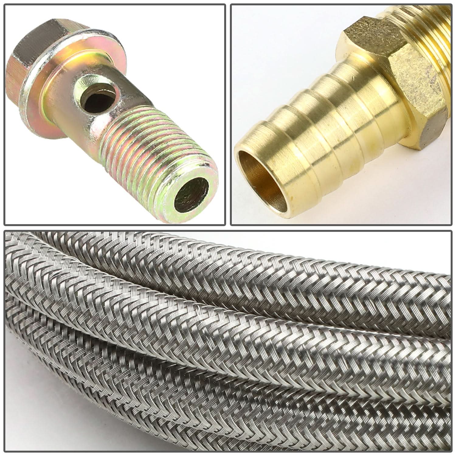 Type 12 Style Oil Feed and Drain Line Kit with Banjo Bolt