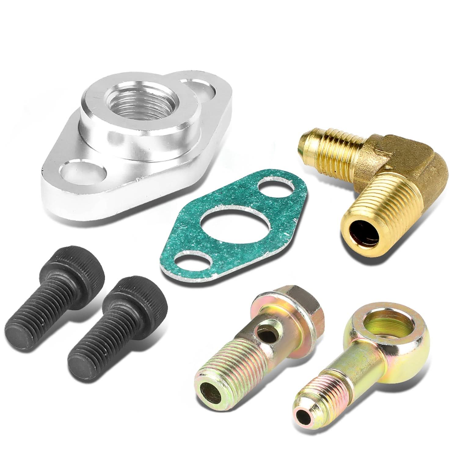 Oil Feed Line Adapter with Banjo Bolt 4AN No Hose