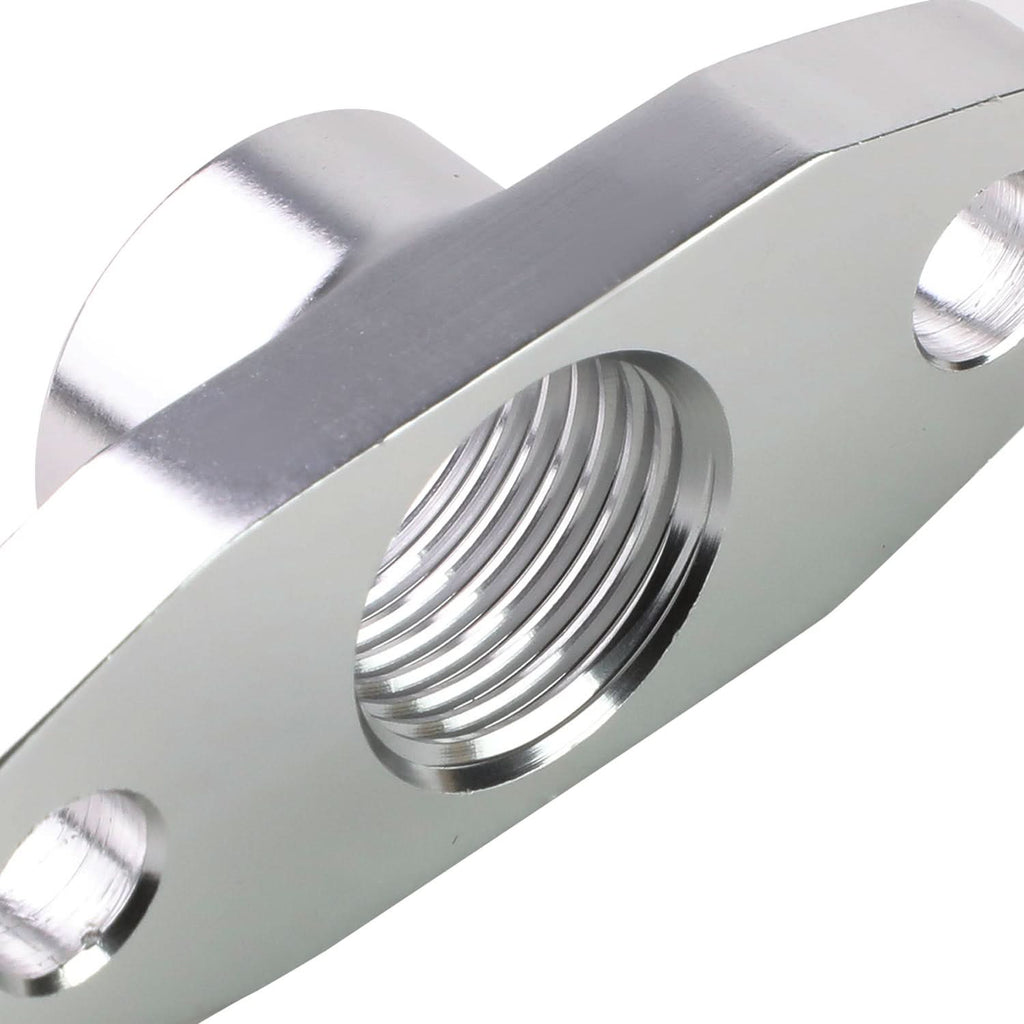 Oil Feed Line Flange with Gasket and Bolts - 4AN