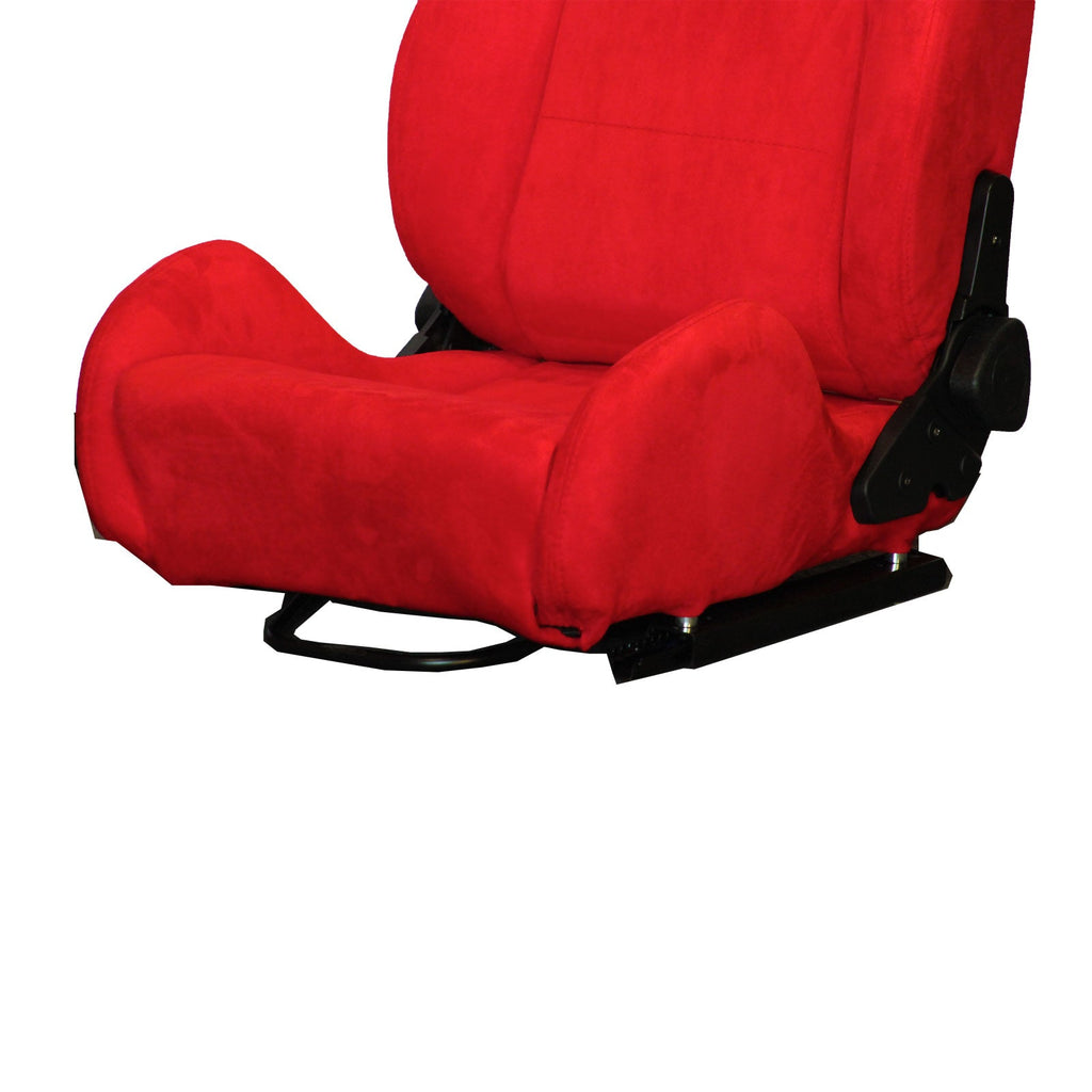 Inferno Red Universal Adjustable Black Luxury Racing SR3 Style Alcantara Seat - Bull Boost Performance