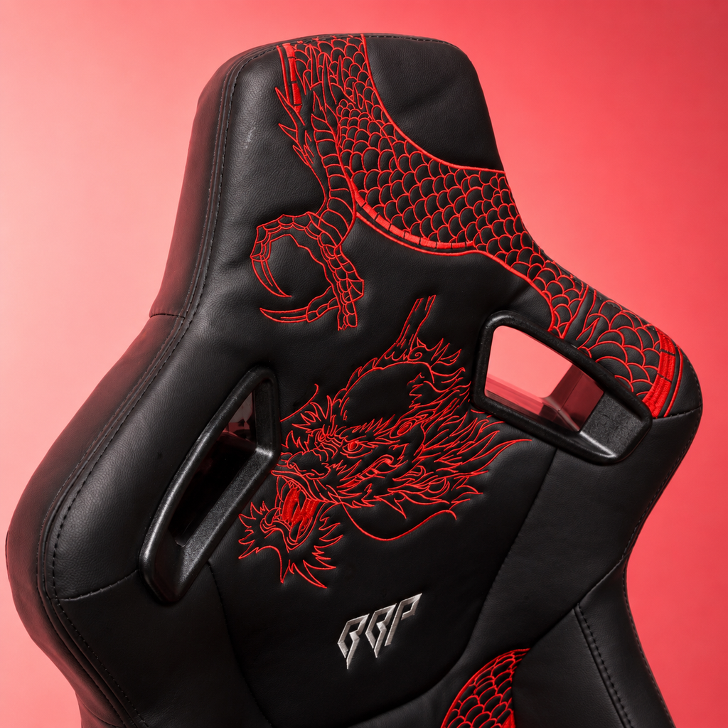 Ryujin Collection Red Dragon Reclinable Adjustable Racing Bucket Seat