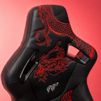 Ryujin Collection Red Dragon Reclinable Adjustable Racing Bucket Seat