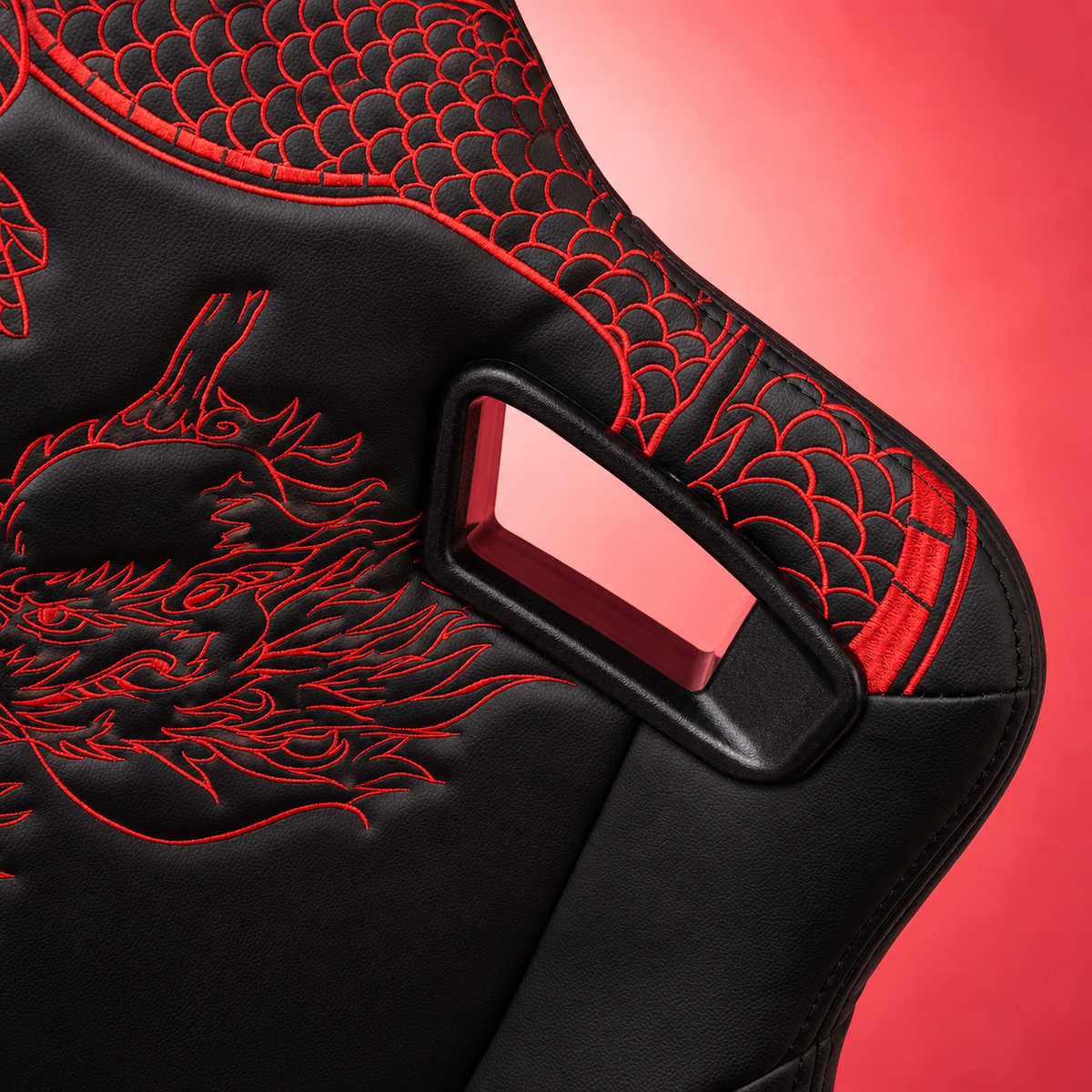 Ryujin Collection Red Dragon Reclinable Adjustable Racing Bucket Seat