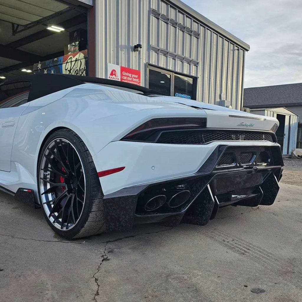 V Style Dry Carbon Fiber Rear Diffuser for Lamborghini Huracan LP 610 - Bull Boost Performance