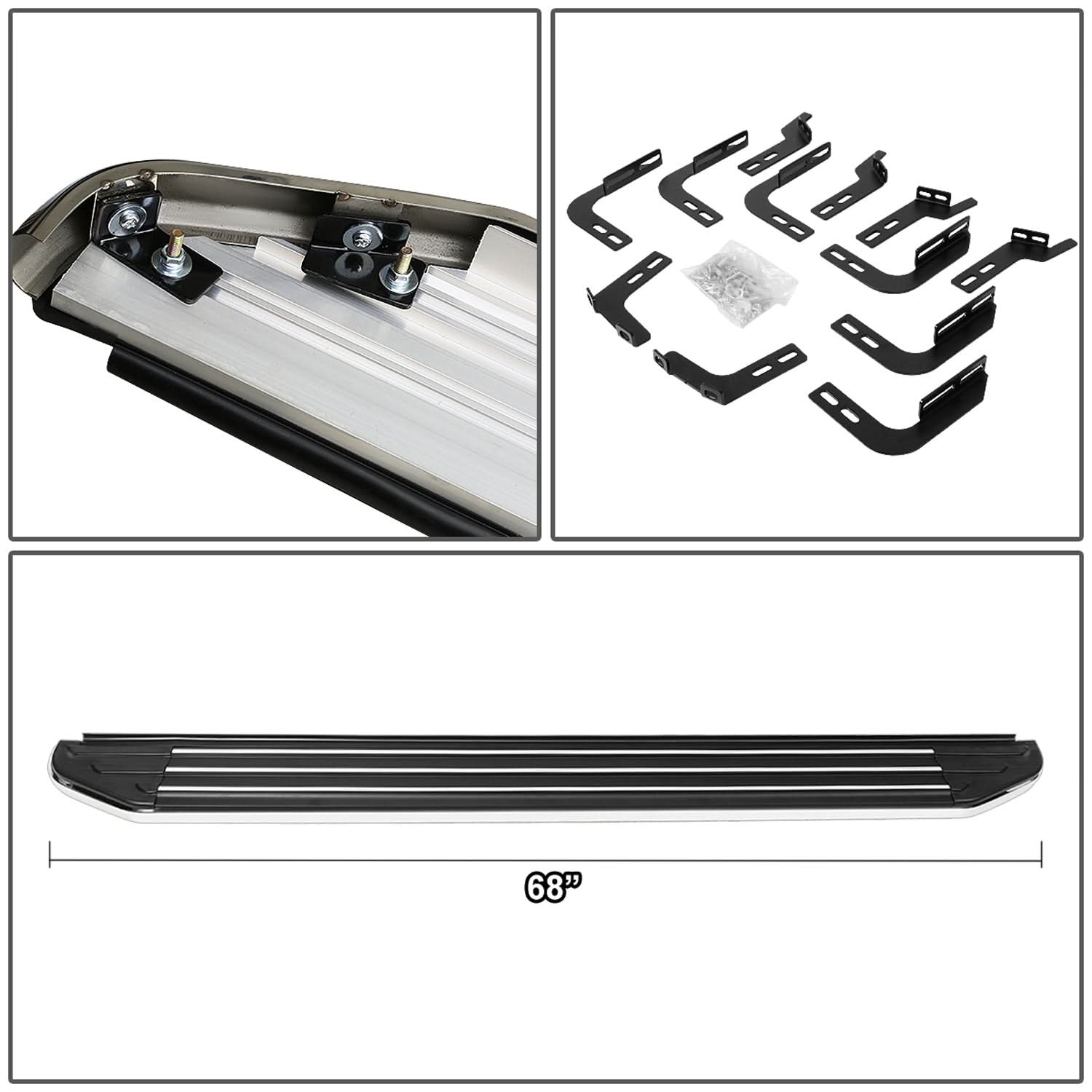 2010-2016 Toyota 4Runner 6" Aluminum Running Boards Black