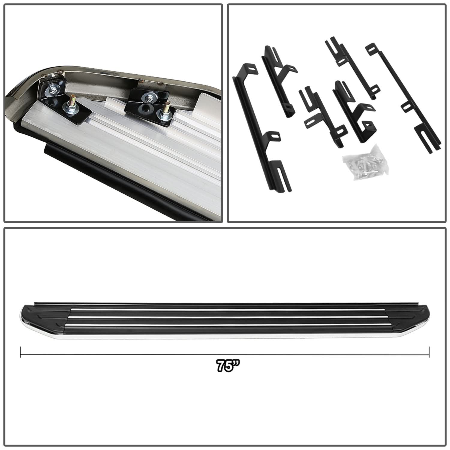 18-19 Volkswagen Atlas 5.5" Aluminum Running Boards - Black