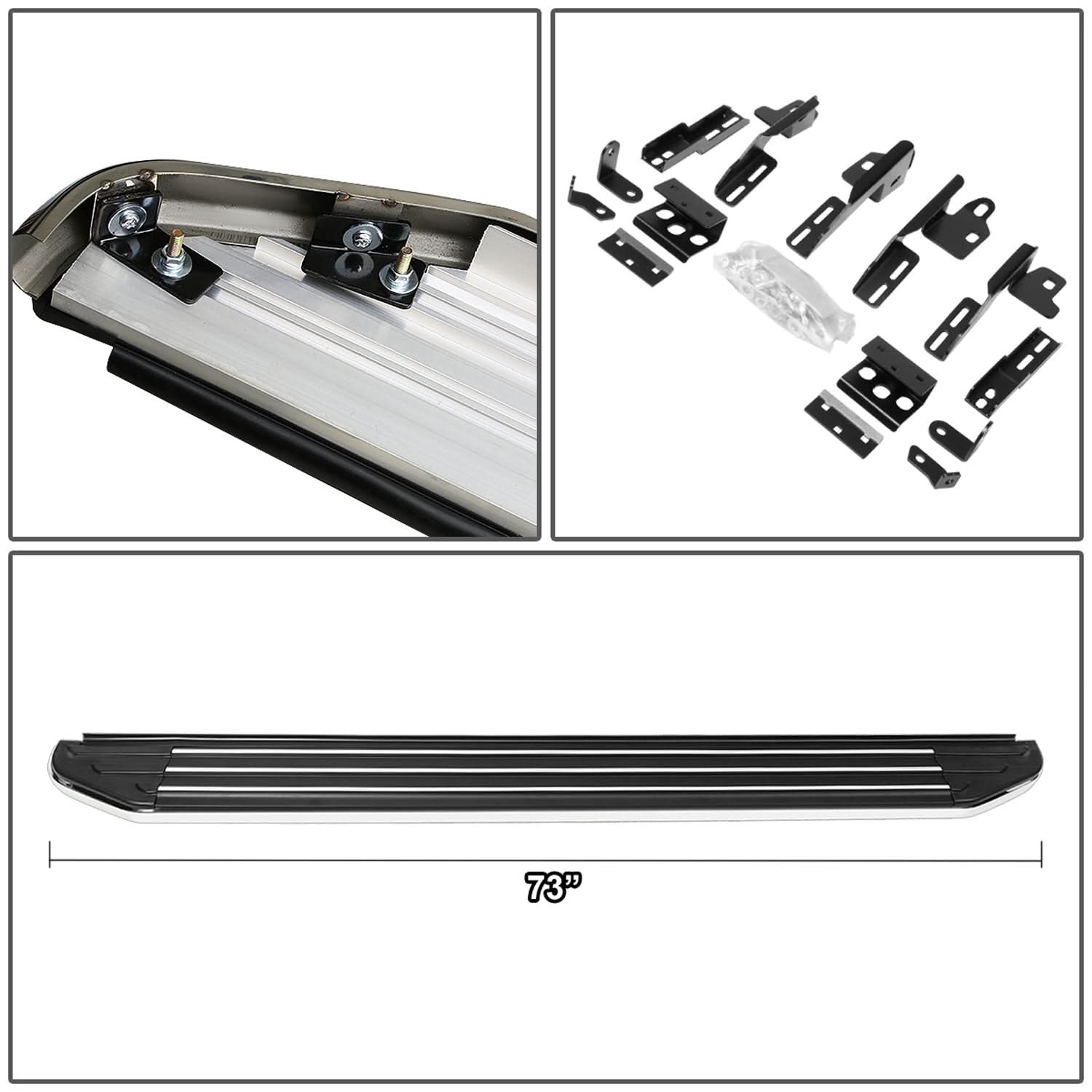 2011-2019 Ford Explorer 5.5" Aluminum Running Boards - Black