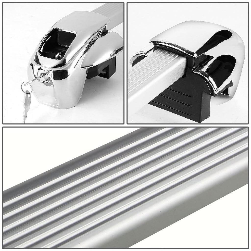 50" Aluminum Square Bar Roof Rack Crossbar with Lock - Silver