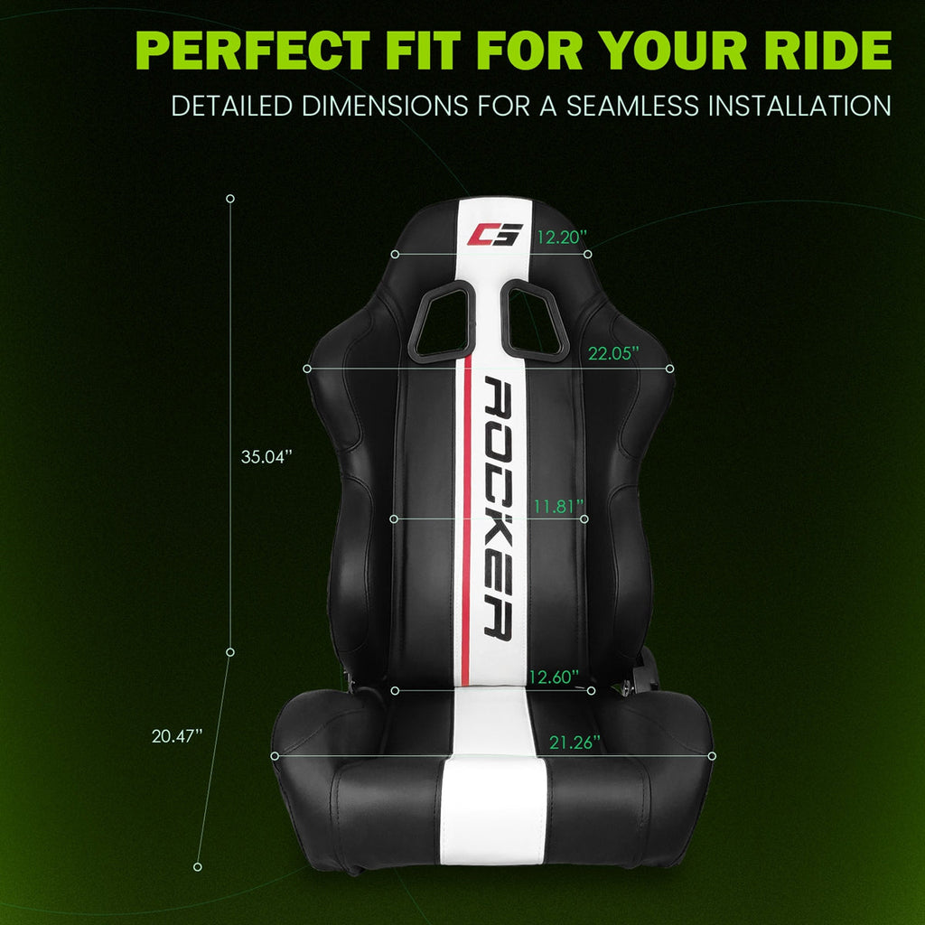 Universal Reclinable Left Driver Side Racing Seat Dual Slider