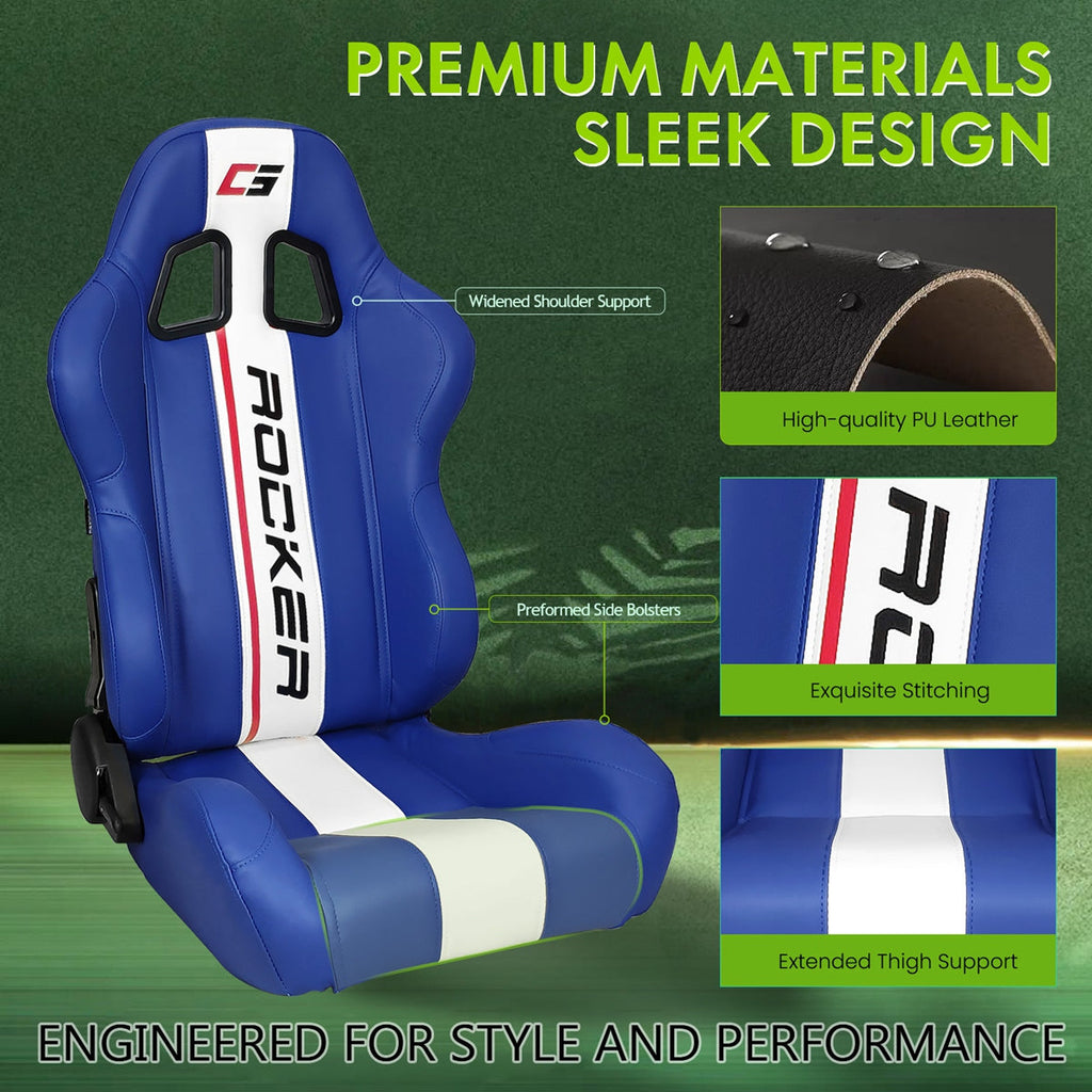 Universal Reclinable Right Passenger Side Racing Seat Dual Slider