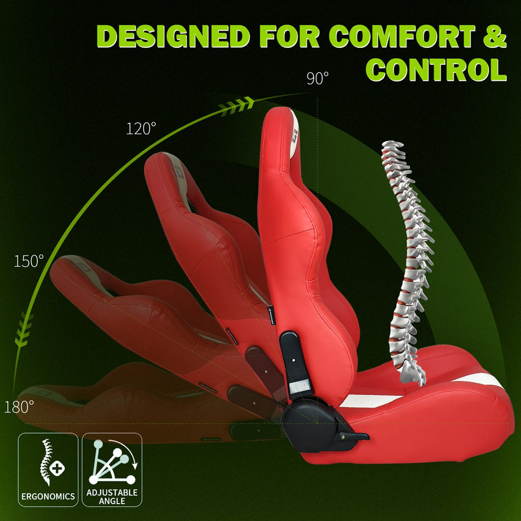 Universal Reclinable Right Passenger Side Racing Seat Dual Slider