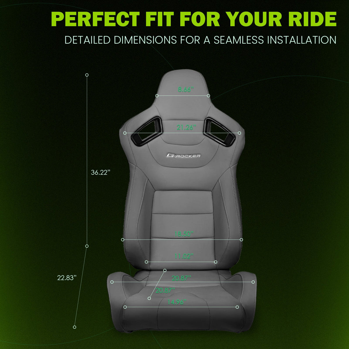Universal Reclinable Right Passenger Side Racing Seat Dual Slider