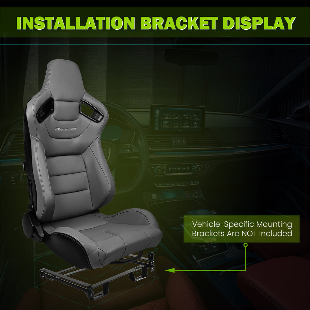 Universal Reclinable Right Passenger Side Racing Seat Dual Slider