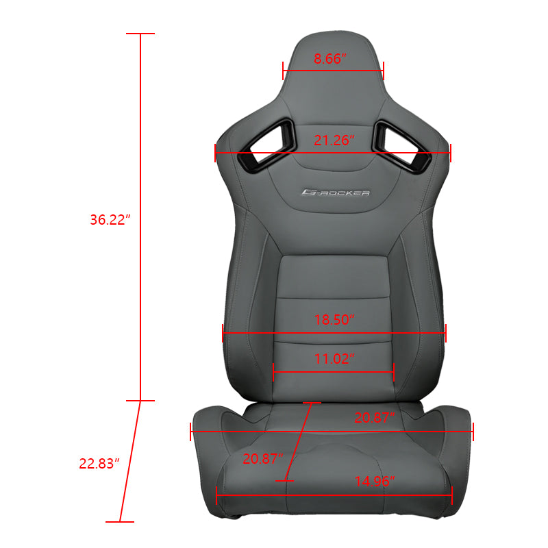 Universal Reclinable Right Passenger Side Racing Seat Dual Slider