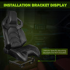 Universal Racing Seat Dual Slider PU Carbon Leather