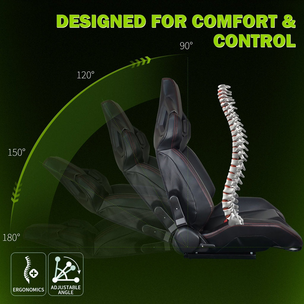 Universal Racing Seat Dual Slider PU Carbon Leather