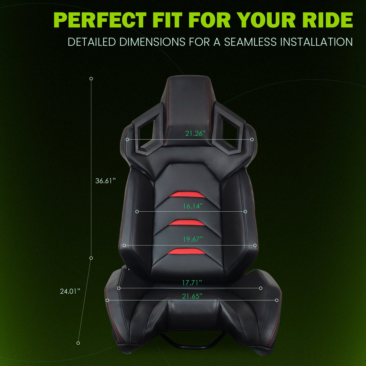 Universal Racing Seat Dual Slider PU Carbon Leather