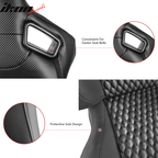 Universal Black Racing Seat with Dual Sliders PU Carbon Leather
