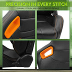 Universal Color Bezel Racing Seat Dual Slider PU Carbon Leather